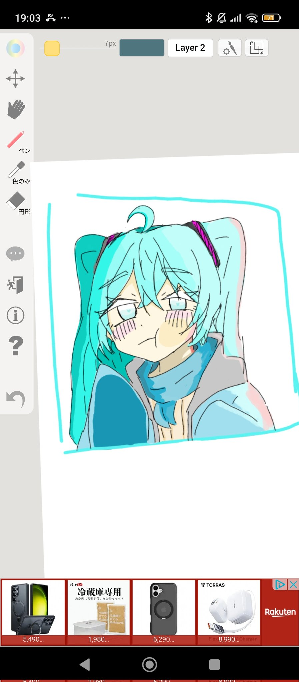 いまより上手くなりたいです初音ミク描いたのでアドバイスお願いします