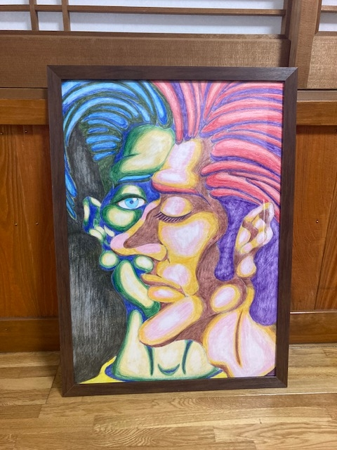 50歳のオヤジです。この色鉛筆画の採点・アドバイスなどをお願いします