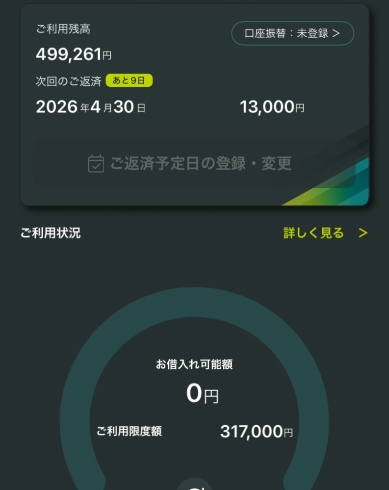 ご利用残高が49万でご利用限度額が31万はどういうことなんでしょうか？