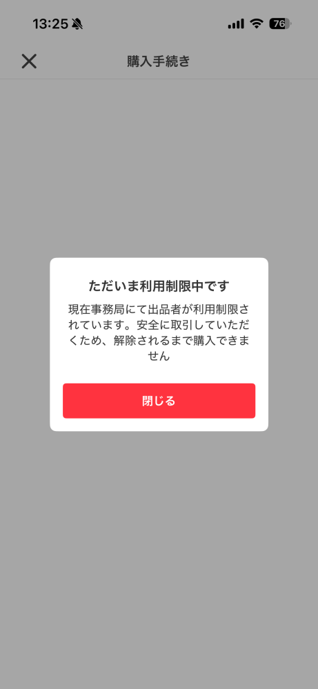 ひかる出品　他の方はご購入おやめください メルカリで商品を購入しようとしたところ出品者の方に利用制限がかかっ