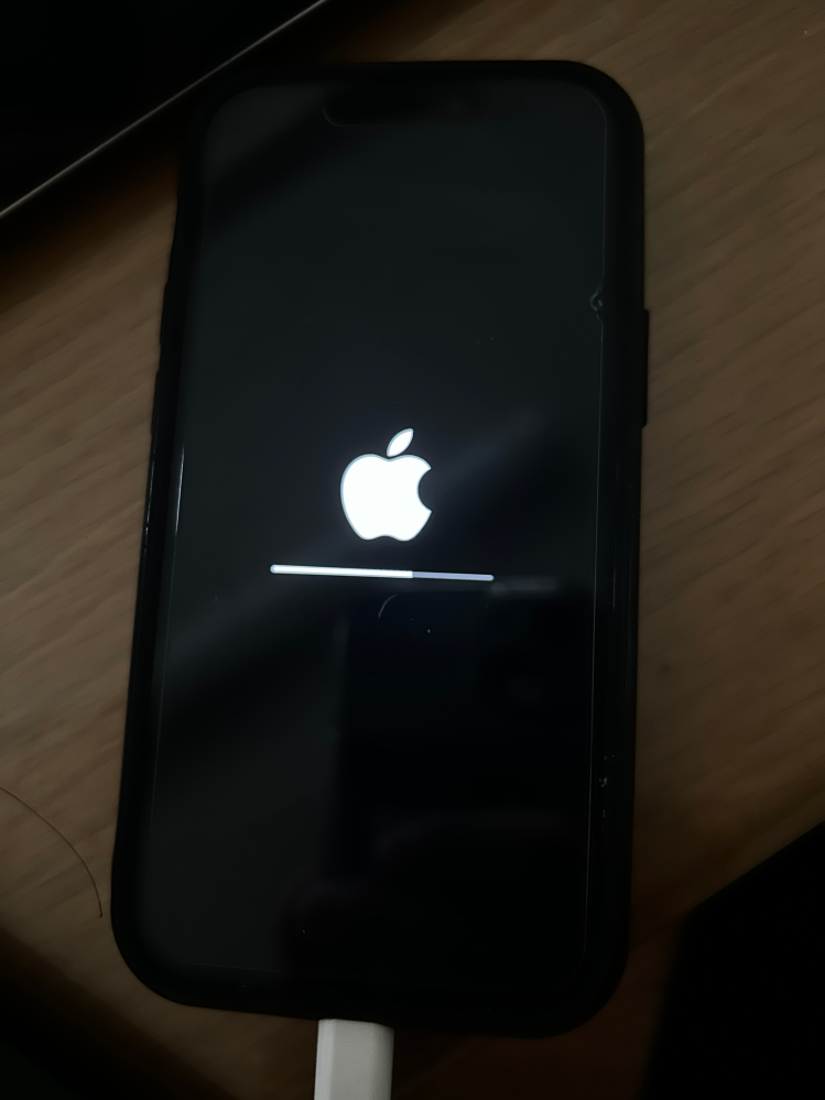 AppleデバイスアプリでiPhone復元中にエラー出てからこの画面