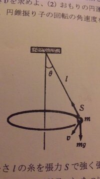 図に示すように質量ｍの球を円運動させた 2mgの力で切れる糸を使い 円錐降り子 Yahoo 知恵袋