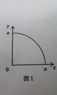 重積分について 図は半径a 中心角90 の扇形です 扇形の重心のｘおよびｙ Yahoo 知恵袋