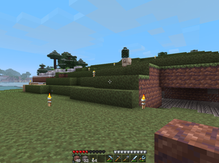 マインクラフトについて マインクラフトの草ブロックが横まで草になってしまう Yahoo 知恵袋