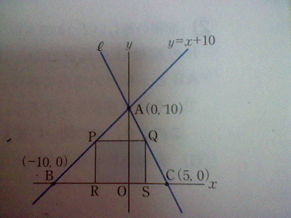 一次関数のグラフに関して得意な方下の画像は四角形prsqが正方形になるとき 正 Yahoo 知恵袋
