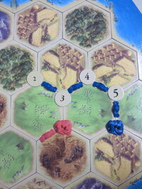 ボードゲームの カタン について質問です 画像のような場合 青 のプレイヤーは Yahoo 知恵袋