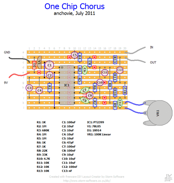 自作エフェクター回路図について - OneChipChorus（PT2399だ