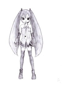 イラスト評価お願いします 中学生が初音ミクを描いてみたーっと Yahoo 知恵袋