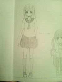 絵の評価お願いしますセーラー服の子を描いてみました 100点中何点か Yahoo 知恵袋