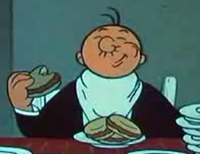ポパイの脇役でハンバーガーを食べているキャラクターの名前を教え Yahoo 知恵袋