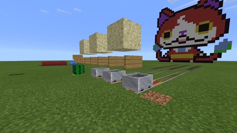 マインクラフトpeでトロッコ複数同時発射するのを 作る方法教 Yahoo 知恵袋