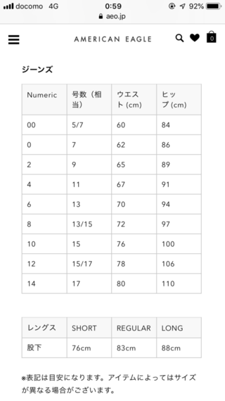 アメリカンイーグルでレディースジーンズを買おうと思っています