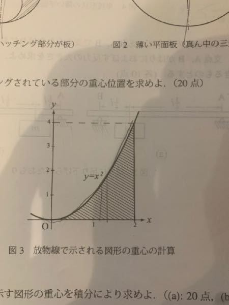 物理放物線に囲まれた重心の問題なんですけどxgの求め方はわかるんですけ Yahoo 知恵袋