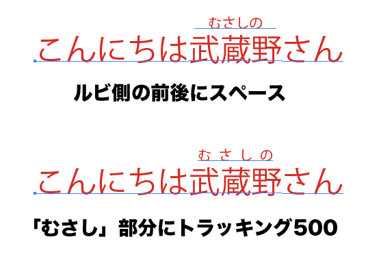 イラレでのルビふりに苦戦しています 武蔵野 にルビがふりた Yahoo 知恵袋