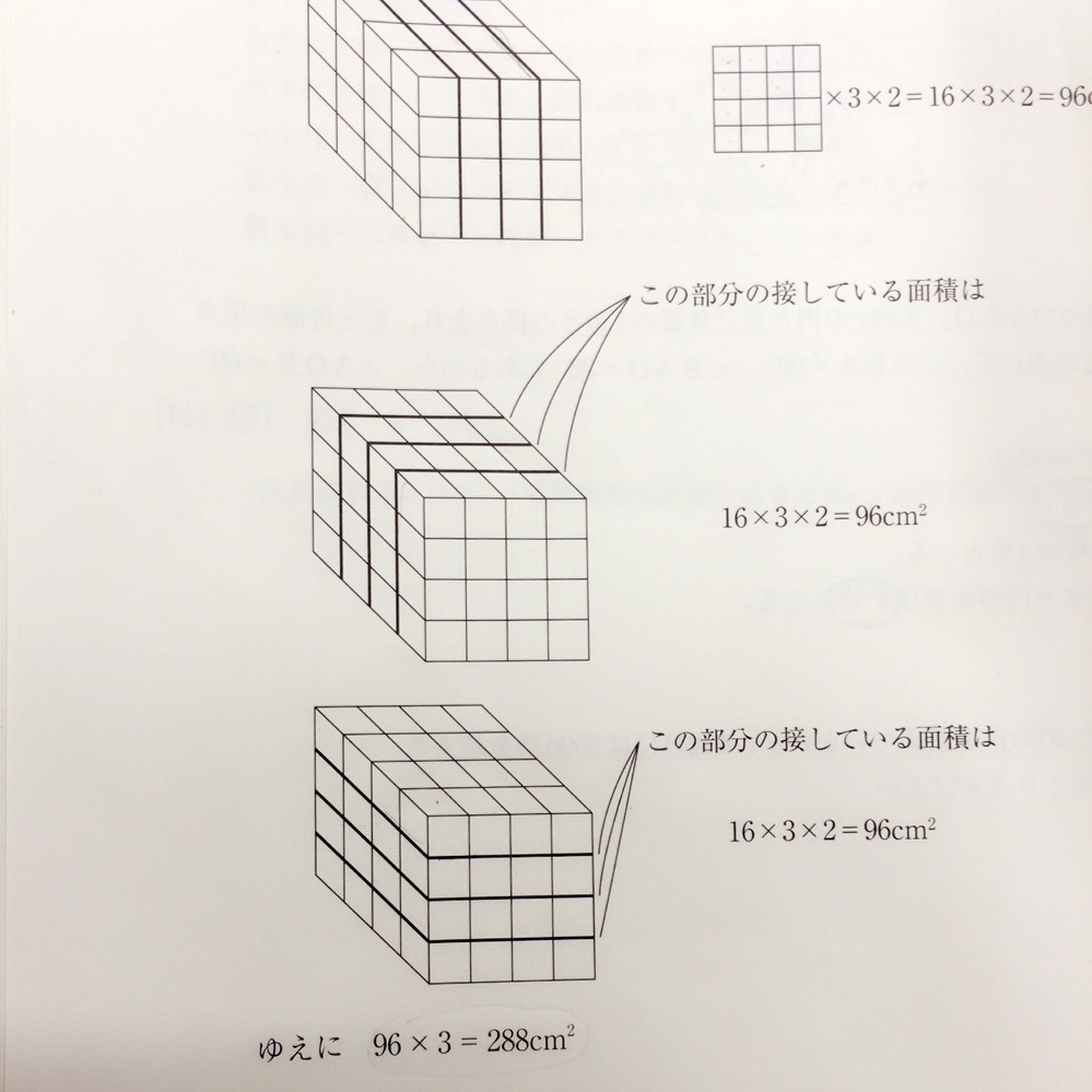 一辺の長さが1センチの小立方体が積み重なってできた4 4の立方体があり Yahoo 知恵袋