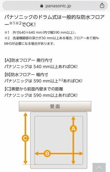 小さい洗濯パンにドラム式を置きたい件について有効内寸が横61ｃｍ奥行き5 Yahoo 知恵袋