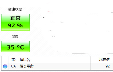 クリスタルディスクインフォで99%と出て正常と出ます。SSD何