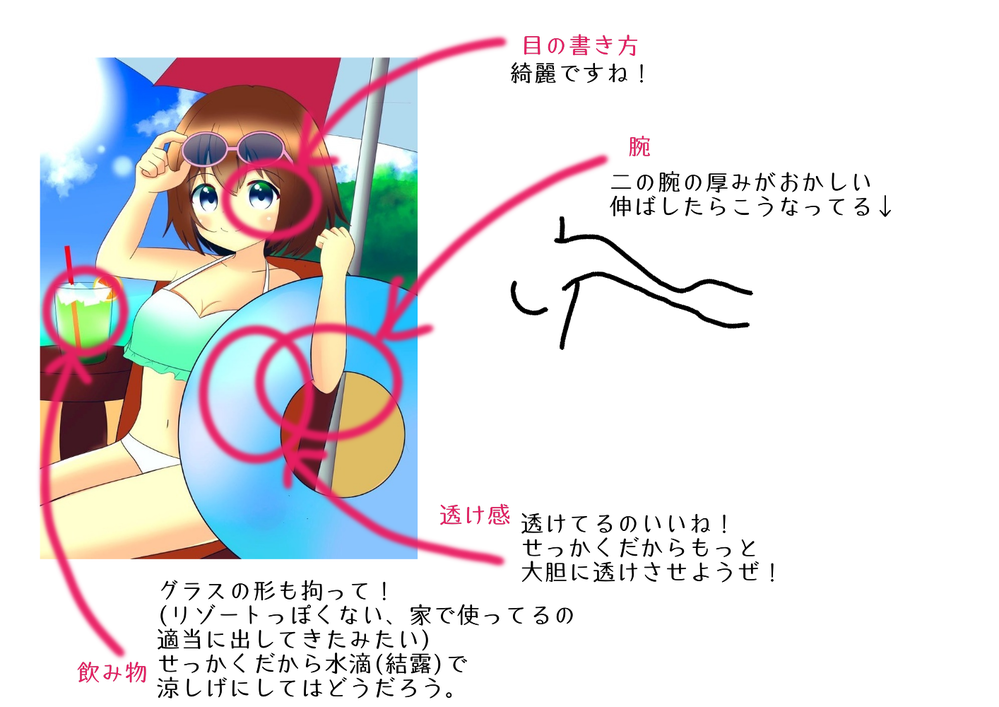 このイラストの改善点を教えて欲しいです 少し前から絵を描き始めた初 Yahoo 知恵袋