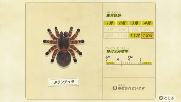 ミ*ン様 千鳥影 タランチュラ 等 セットno.1 あつ森についてです。 - 最近、タランチュラが「全く」出なくなって