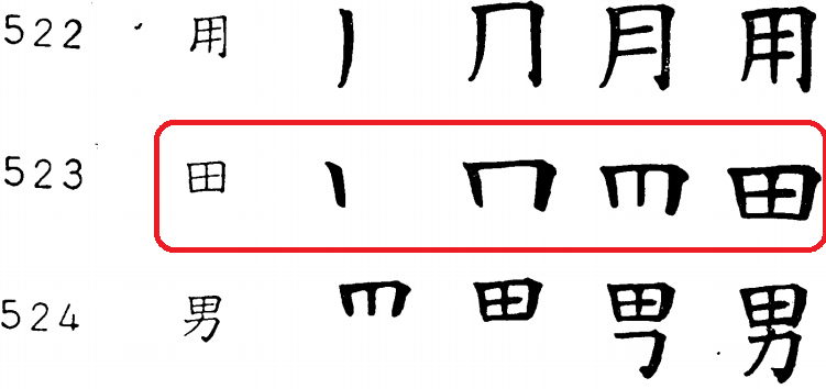 田 の書き順について 田んぼは土からできていると内側を土 Yahoo 知恵袋