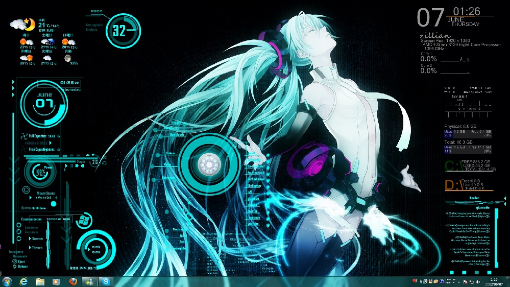 デスクトップ画面rainmeterについてです ネットの Yahoo 知恵袋