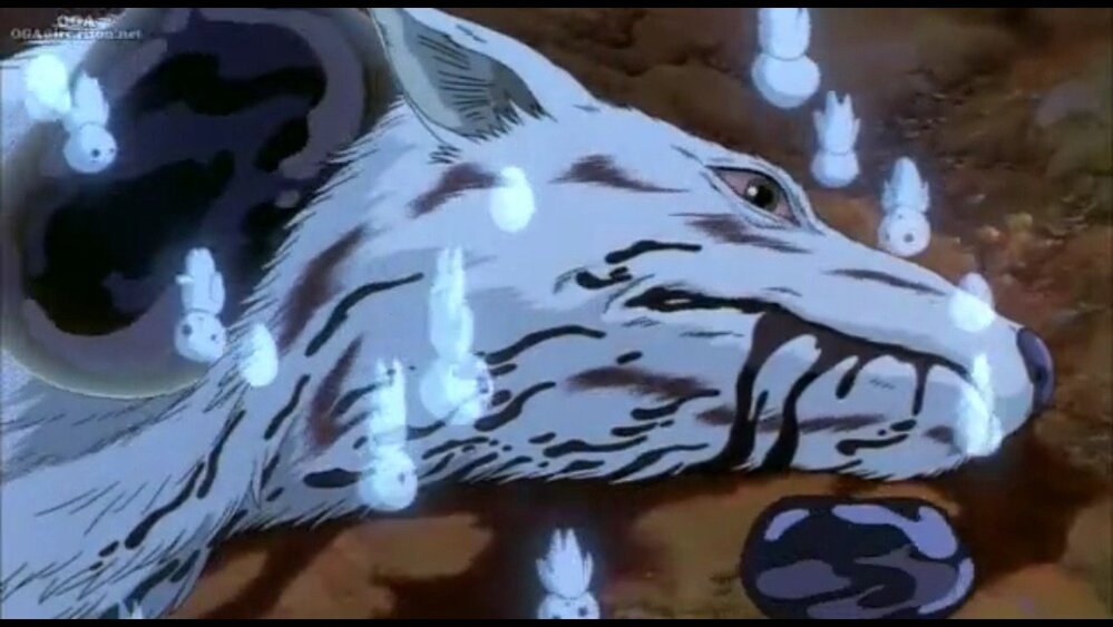 もののけ姫のこだまが逆さまになって大量に落ちてくシーンの画像が Yahoo 知恵袋