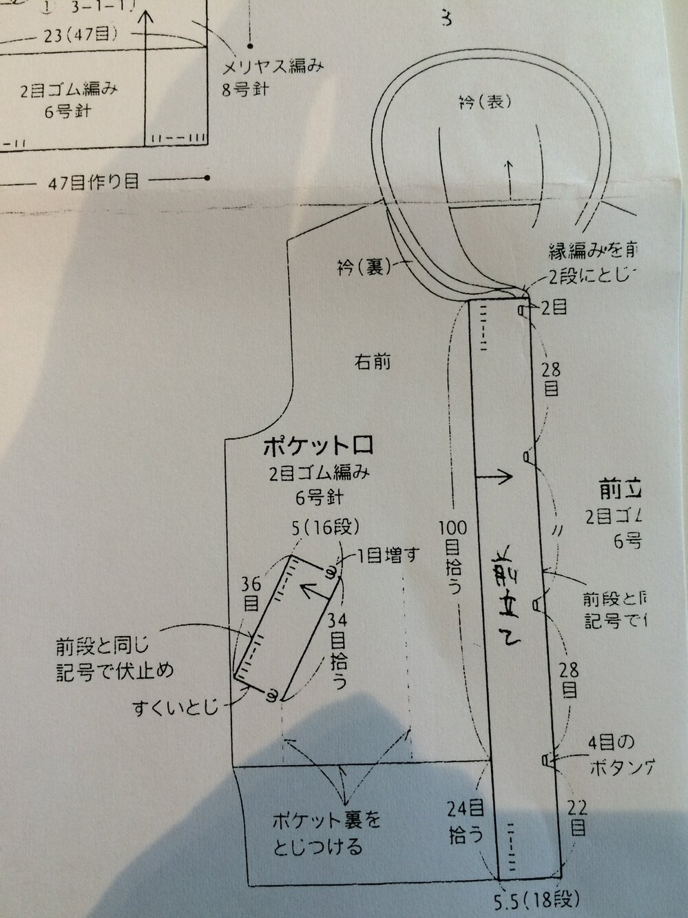 手編みカーディガンにチャレンジしています が煮詰まりました 斜 Yahoo 知恵袋