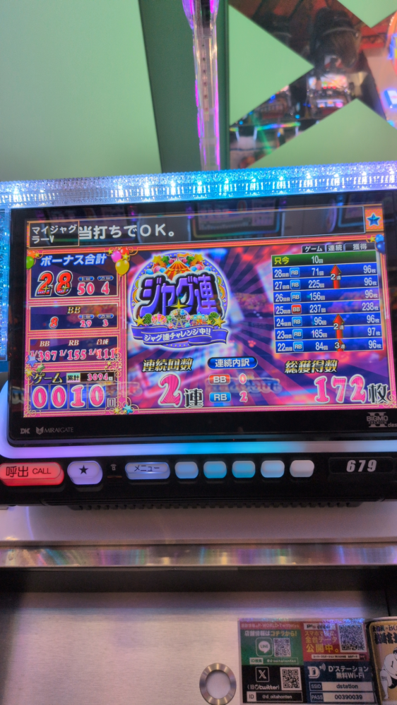 至急】マイジャグラーVについて質問です。画像のようなデータの台は 