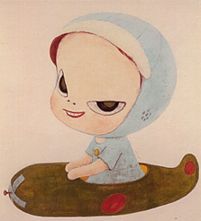 奈良美智Pancake Kamikaze　パンケーキカミカゼ ポスター 奈良美智 『Pancake Kamikaze』 70cm × 70cm 特大 キャンパス地