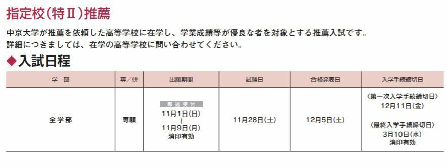 中京大学法学部には公募制推薦や指定校推薦は無いのですか ネ Yahoo 知恵袋