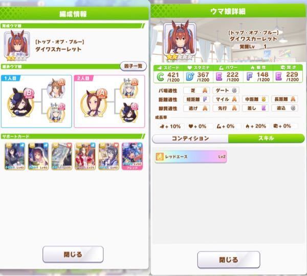 アプリのウマ娘でオークスで1位が取れません ダイワスカーレットと Yahoo 知恵袋