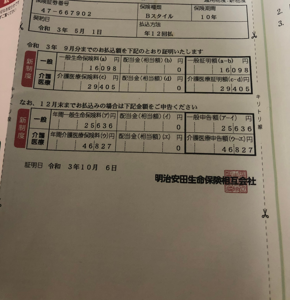 年末調整の書類を書いてるのですが保険種類を何と書いたら良いかわかりません Yahoo 知恵袋