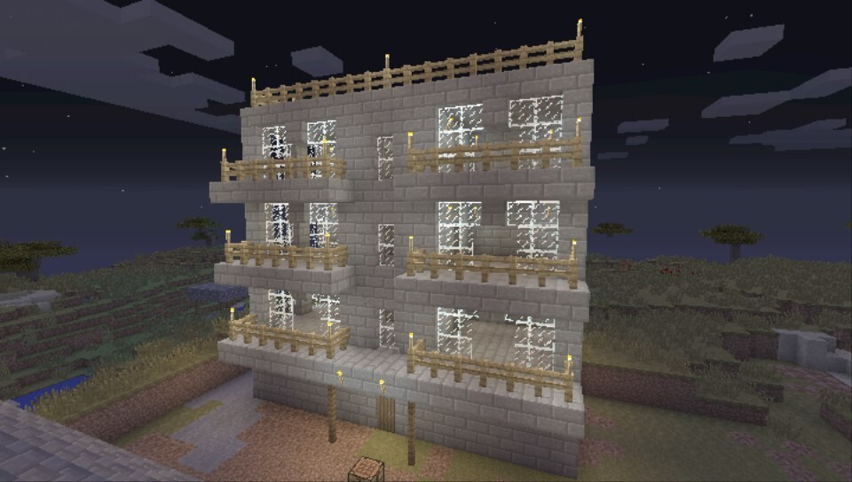 マイクラ町建設中にネタが尽きました 現在写真のような状況で 家が９軒 その Yahoo 知恵袋