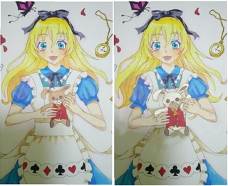 中1です コピックスケッチで不思議の国のアリスを書いて見ましたイラストが上手 Yahoo 知恵袋