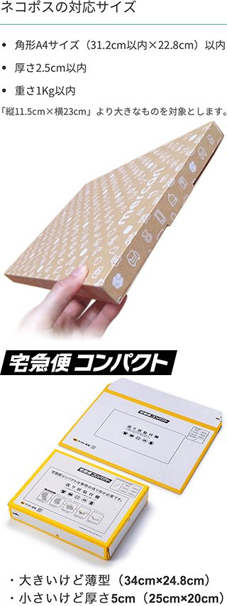 ネコポスと宅急便コンパクトの違いってなんですか？ - もし質問者が