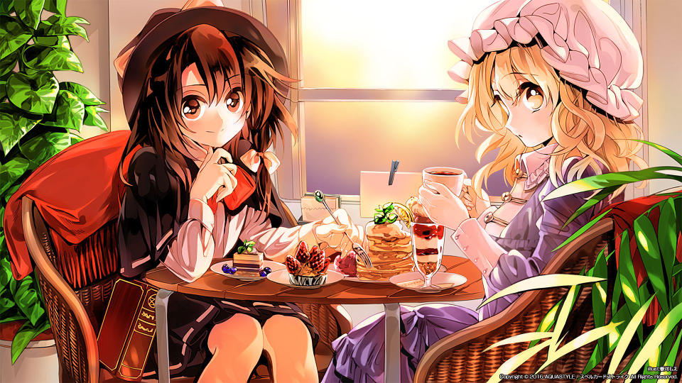 春河もえ先生がAQUASTYLEでプレイマット用に描いてた東方の秘封倶楽部