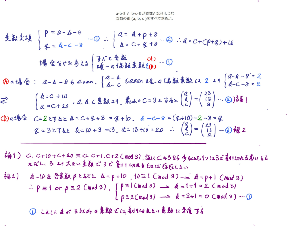 再掲載整数問題^_^14一橋大学過去問╰(*´︶`*)╯♡途中過程が知りたい