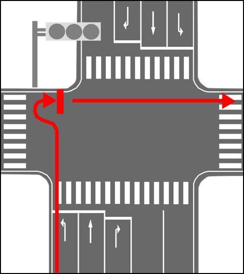 自転車 二車線 右折 二段階 左折専用レーン