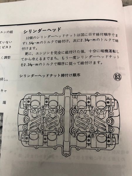 Z400FXのヘッド締め付けトルクとカムシャフトの締め付けトルクを教