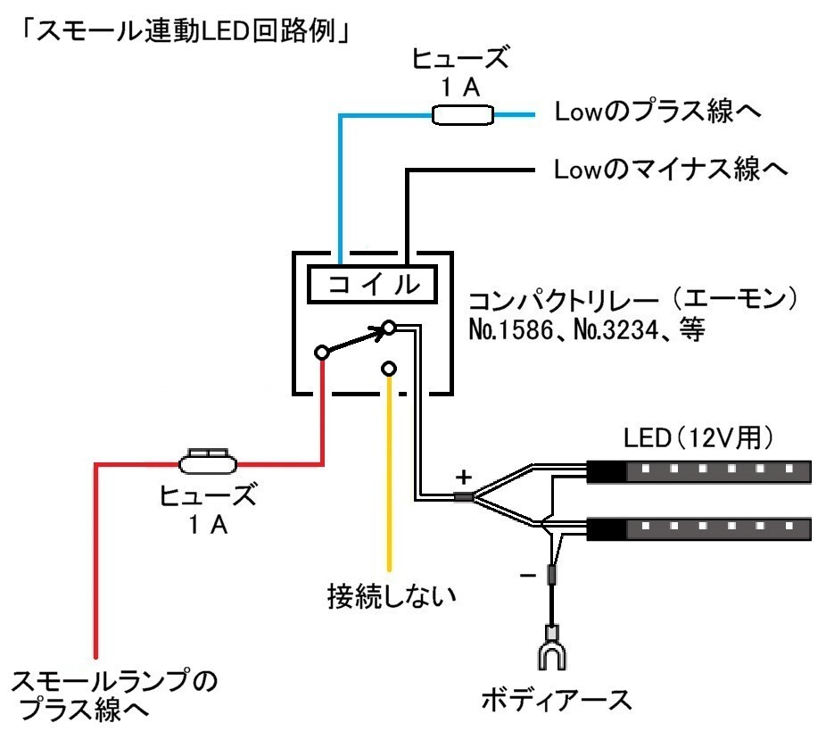 スモール連動でledライン点灯low点灯でledライン消灯ってゆうパターンにし Yahoo 知恵袋