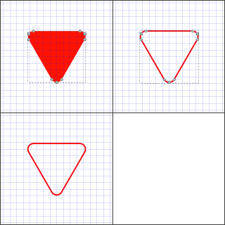 Inkscapeで角丸三角形の作り方おしえてください 下図左上普通に三角 Yahoo 知恵袋