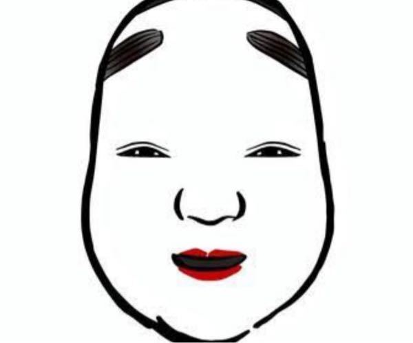 能面のイラストを描きました このように眉毛がハッキリと黒いのは Yahoo 知恵袋