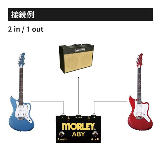次のライブで1つのアンプでギター2本を曲ごとに使い分けて弾きたいと思 